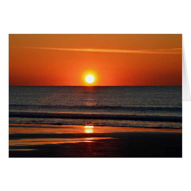Soleil orange sur la plage (Devant horizontal)