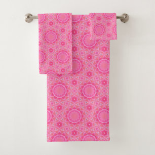 Soleil rose et étoiles petite fille motif en mosaï