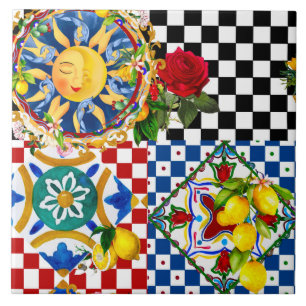 soleil sicilien, citron, carreaux méditerranéens,