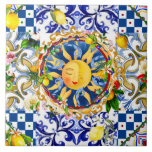 soleil sicilien, citron, carreaux méditerranéens,<br><div class="desc">Soleil sicilien, tuiles méditerranéennes, agrumes, citron, tuiles majolica</div>