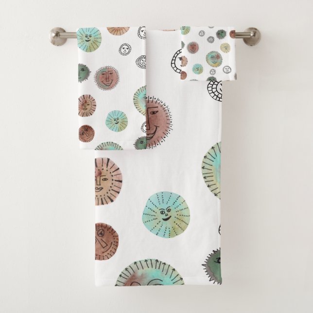 Soleil souriant Aquarelle Motif (En situation)