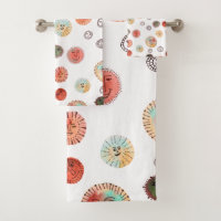 Soleil souriant Aquarelle Whimsical Motif bizarre