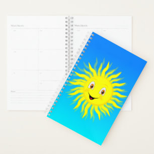 Soleil Souriant Dans Ciel Bleu
