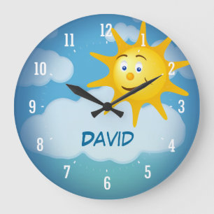 Soleil souriant Horloge décorative