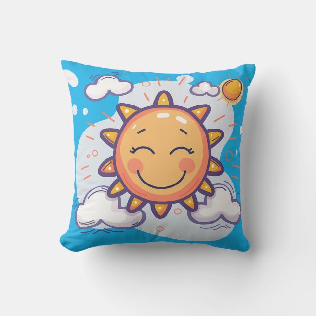 Soleil Sourires Jeter Oreiller - Éclairer N'Import (Recto)