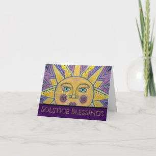 Soleil sur un jour neigeux Carte de voeux pliée