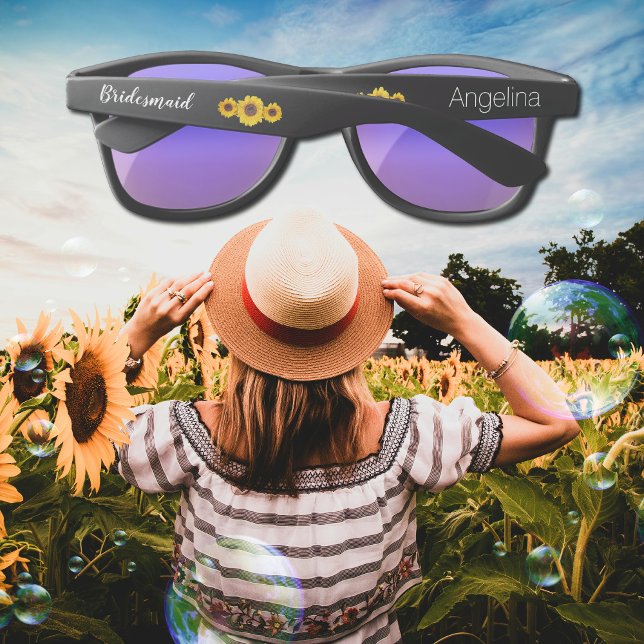 Soleil trio de tournesols - lunettes de demoiselle d'honn (Créateur téléchargé)