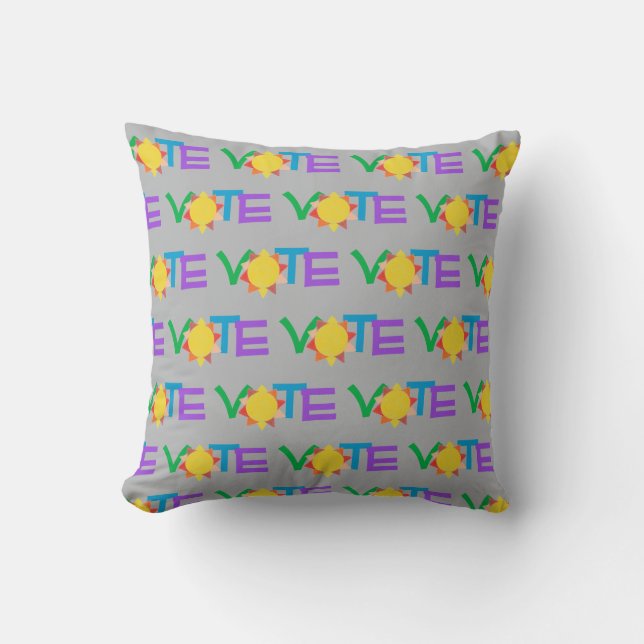 Soleil Vote / Fun GOTV Coussin Jeté (Recto)