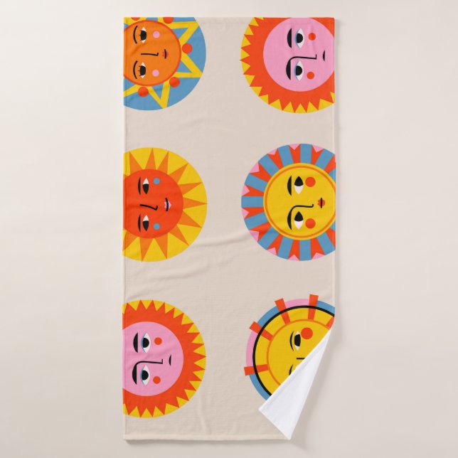 soleils Abstraits : motif sans couture ethnique. (Serviette de bain)