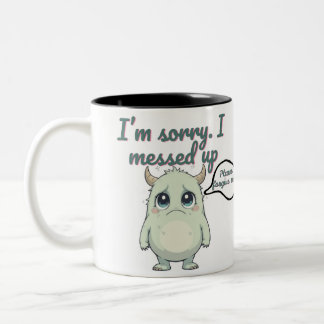 Solemn Sorry – Minimalist Cute Monster Apology Mug