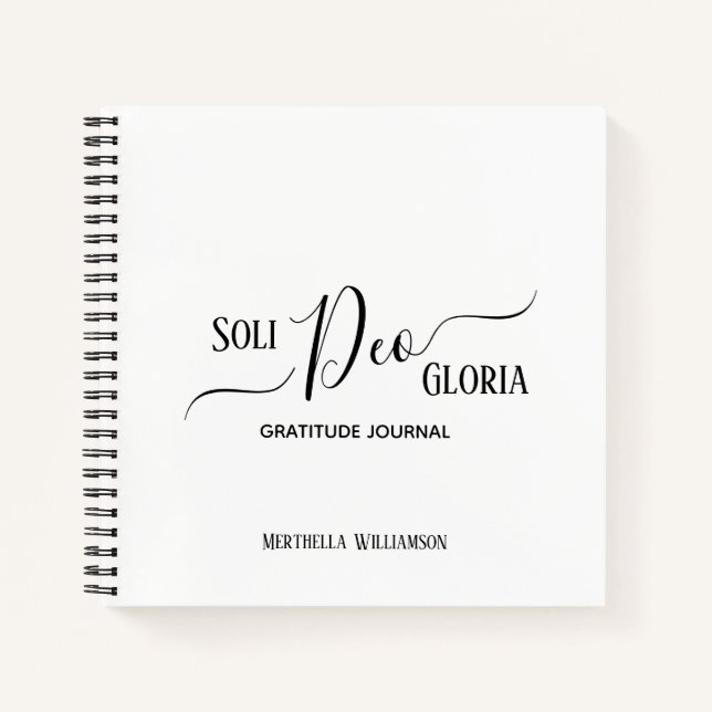 SOLI DEO GLORIA Journal de Gratitude personnalisée (Devant)