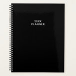 Solid All Black Custom 2024 2025<br><div class="desc">Solide tout le planificateur personnalisé noir. Personnalisez le front avec l'année,  votre nom,  ou tout texte que vous voulez et continuez à organiser.</div>