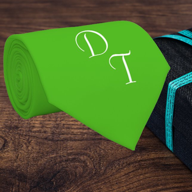 solide Kelly green - votre cravate monogrammes (Créateur téléchargé)