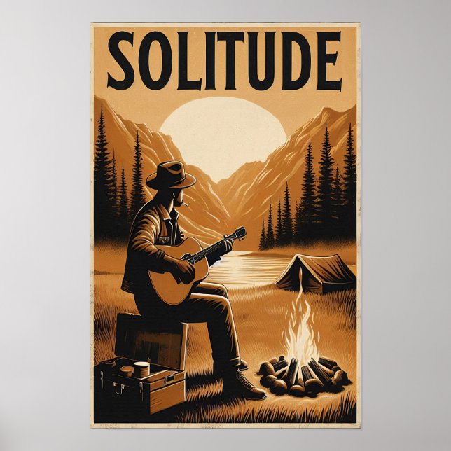 Solitude rustique dans une affiche sauvage de mont (Devant)