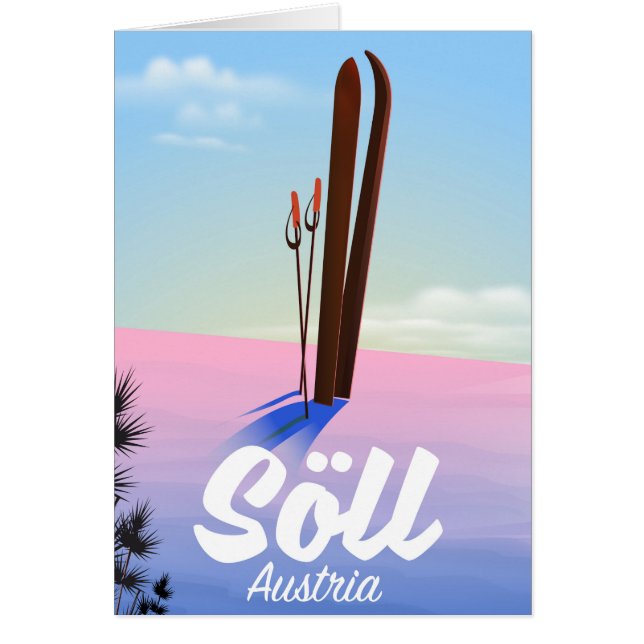 Söll, Autriche Affiche de voyage ski (Devant)