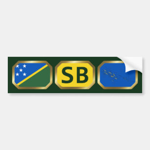 Solomon Islands Flag Map Code Bumper Sticker