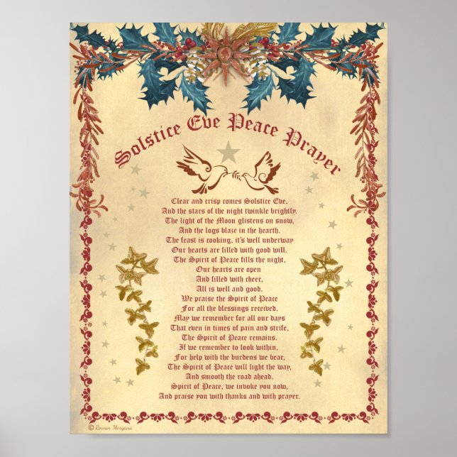 SOLSTICE EVE PEACE PRAYER POSTER (Devant)