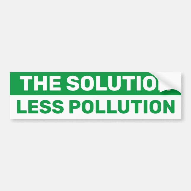 Solution Moins polluant Bumper Sticker vert (Devant)