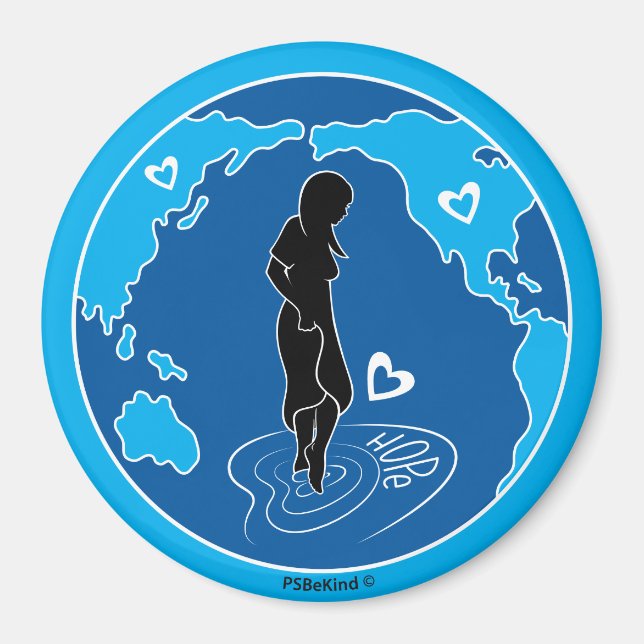 Solutions pacifiques_Arrondi Magnet 3 pouces (Devant)