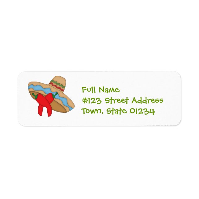 Sombrero et Peppers Étiquettes de messagerie (Devant)
