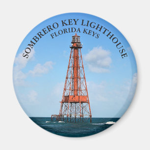 Sombrero Key Lighthouse Florida Keys Round Magnet