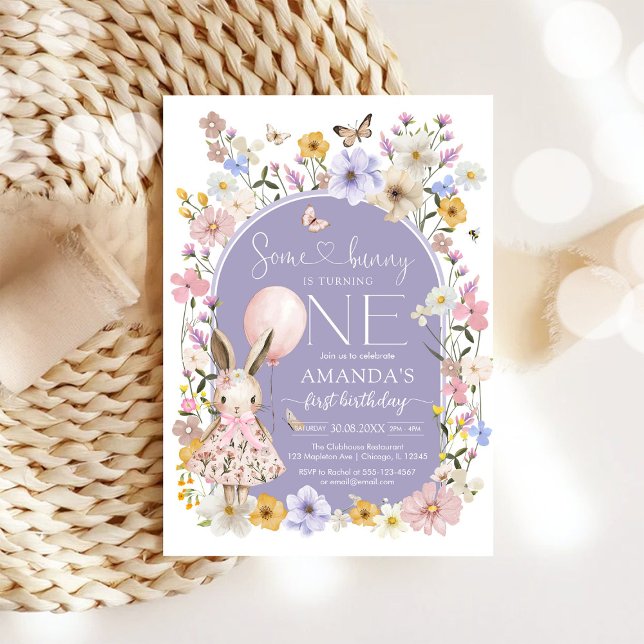 Some Bunny Is ONE First 1st Birthday Invitation (Créateur téléchargé)