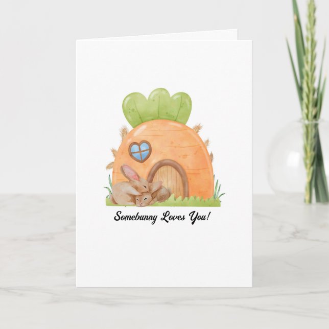 Somebunny Vous Aime Carte De Voeux Pâques (Devant)