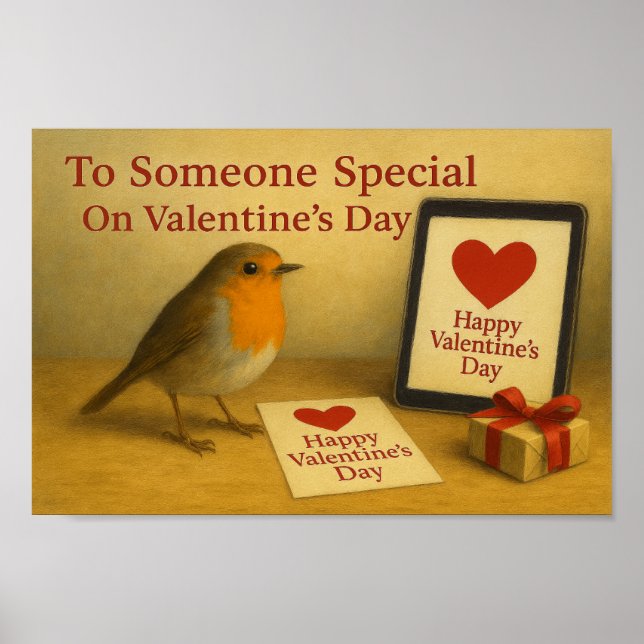 Someone Special On Valentine's Day Robin Poster (Devant)