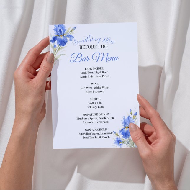 Something Blue Bridal Shower Bar Menu (Something Blue Bridal Shower Bar Menu
)