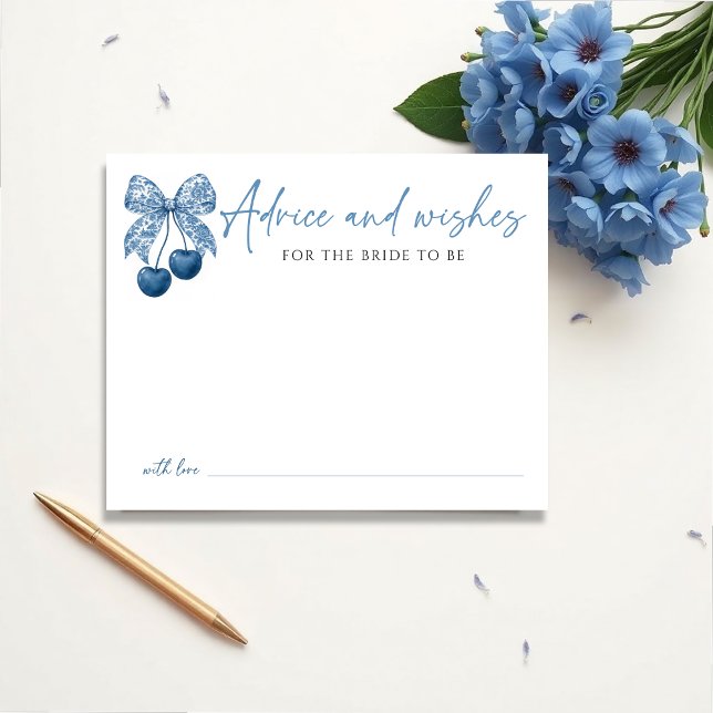 Something Blue Bridal Shower Theme Advice Card (Créateur téléchargé)