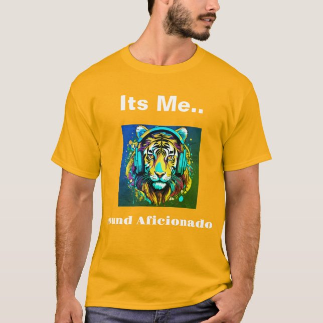 Son Aficionado : T-shirt jaune avec tigre (Devant)