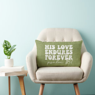 Son Amour Endure Pour Toujours Vert Lumbar Coussin