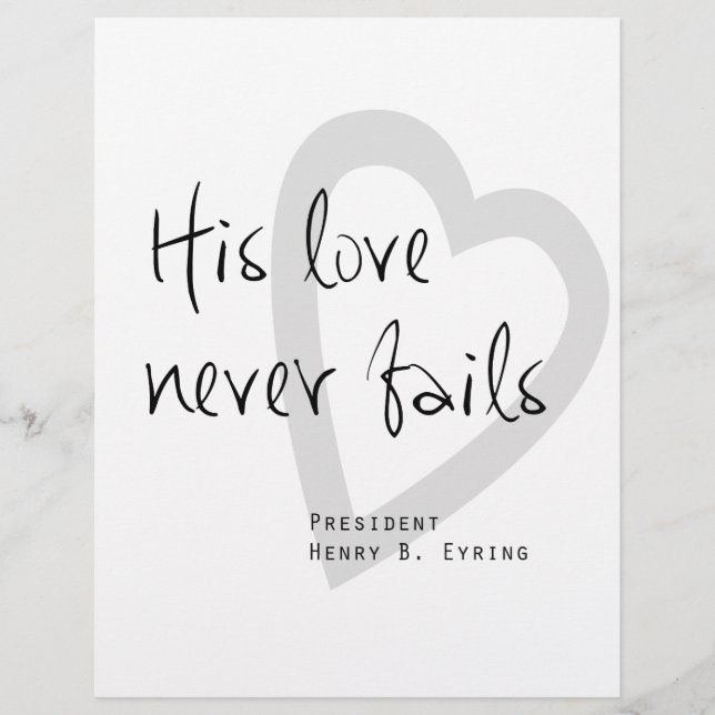 son amour ne manque jamais henry b eyring citation (Devant)