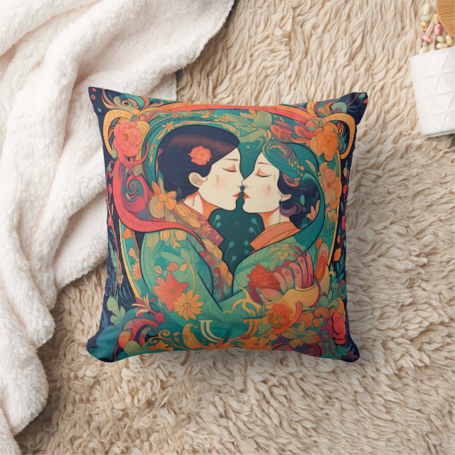 Son Amour, Son Chemin | Oreiller à lancer d'art ba (Couverture)