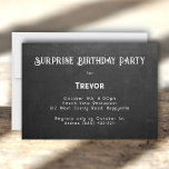 Son Anniversaire Black Chalkboard Invitation<br><div class="desc">Invitation à la fête d'anniversaire noire Chalkboard. Célébrez sa journée spéciale avec cette simple invitation avec des polices imprimées grunge en blanc sur noir.</div>