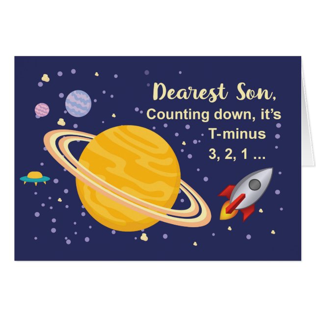 Son Anniversaire Planètes dans l'espace extra-atmo (Devant horizontal)