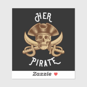 Son Autocollant Crâne et Épée de Pirate Vintage Os