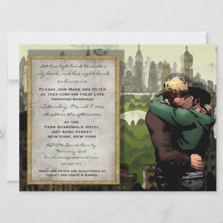 Son baiser - Faire-part de mariage gay