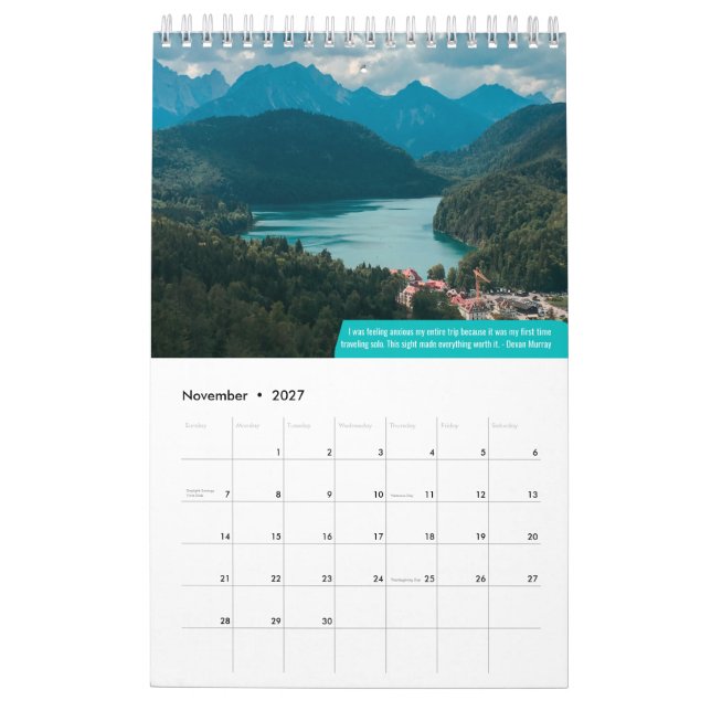 Son calendrier de voyage Aventures 2022 (Nov 2027)