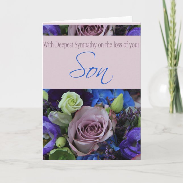 son Carte Sympathy avec Roses (Devant)