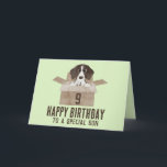 Son chiot dans la boîte Carte d'anniversaire<br><div class="desc">Carte d'anniversaire. Un (Allemand Raccourci) Pointeur Puppy dans une boîte en carton. Félicitations. Customisez cette carte pour n'importe quel âge, destinataire, couleur. Un anniversaire à fêter ? Envoyez une carte d'anniversaire d'aquarelle à votre famille et à vos amis et leur souhaitons le plus beau anniversaire de tous les temps !...</div>