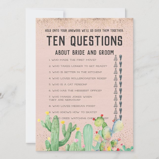 Son et Sa Dix Questions Jeu de Mariage (Devant)