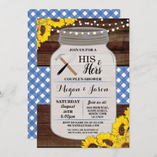 Son et sien invitation bleu en bois rustique de la