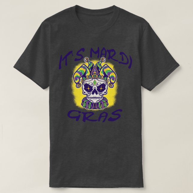 Son Mardi Gras Lets Party Sugar Skull TShirt (Design devant)