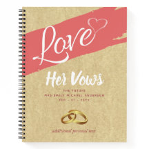 Son Mariage Vows Journal Keepsaké Livre rustique