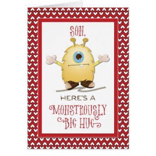Son Monster Hug Valentine Coeurs