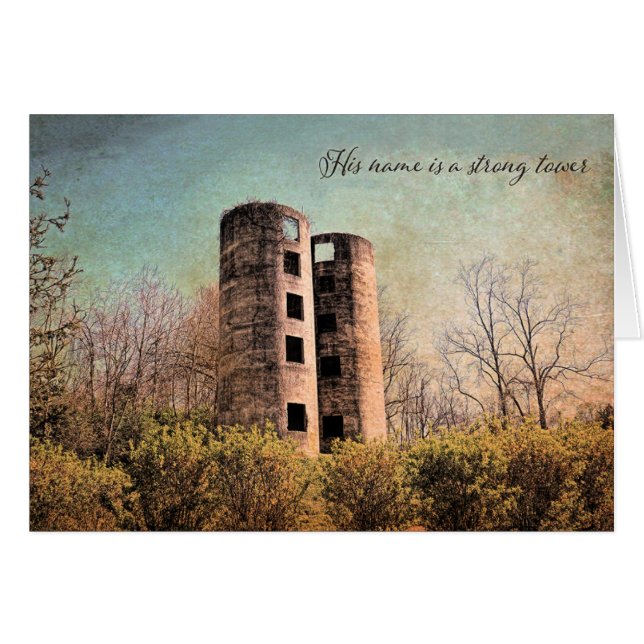 Son nom est une forte tour Parakaleo carte de note (Devant Horizontal)