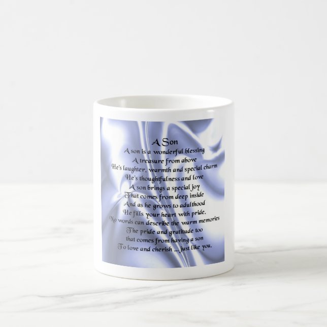 Son Poem Mug - Design bleu (Centre)