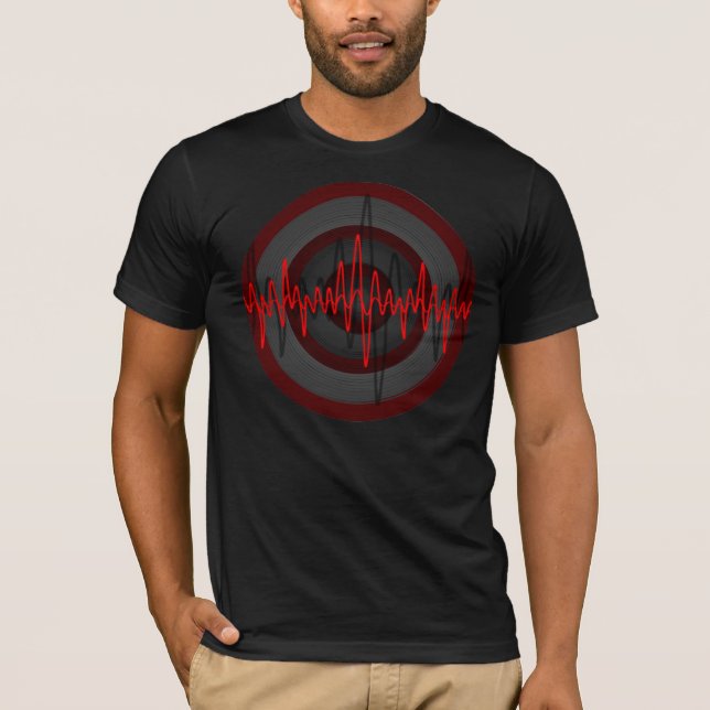 Son rouge foncé Rond T-shirt noir (Devant)