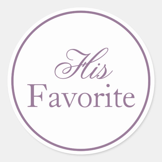 Son Sticker Mariage favori Lilac Lavender Purple (Devant)
